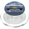 Ghostbusters Ecto 1 Car Front View 1984 Titolo Testo vibrante PopSockets PopGrip per MagSafe