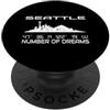 GPS Coodinates and Skyline of your City Skyline Seattle GPS coordinate immagine città sagoma USA PopSockets PopGrip Adesivo