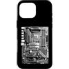 Grandio Design Geeky Computer & IT Novel Custodia per iPhone 16 Pro Max Computer Builder Scheda Madre Circuito Divertente PC Nerd