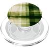 generic Grafica Preppy Cottagecore Plaid Verde PopSockets PopGrip per MagSafe