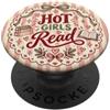 Books Reader Cute Striped Art Hot Girls Read Reading Book Lover Librarian Stripes Pattern PopSockets PopGrip Adesivo