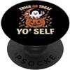 Trick Or Treat Yo'self Ghost Halloween T Dolcetto o scherzetto di Halloween fantasma PopSockets PopGrip Adesivo