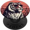 Tiger Grips Orange Retro Tiger with Sunglasses PopSockets PopGrip Adesivo