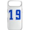 Uniform Blue Number SUL RETRO E FRONTE Custodia per iPhone Air Blu Numero 19 Uniforme Numerata Squadra Sportivo