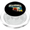 Retro State of Oklahoma Apparel & Gifts Oklahoma Vintage State Rainbow Hippie Retro 70s Visualizza mappa PopSockets PopGrip per MagSafe