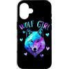 Just a Girl who Loves Wolves TS Gifts Co Custodia per iPhone 16 Solo una ragazza che ama i lupi - Amante dei lupi galassia