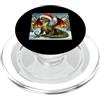 Christmas Dragon Design Drago natalizio con cappello di Babbo Natale PopSockets PopGrip per MagSafe