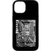 Grandio Design Geeky Computer & IT Novel Custodia per iPhone 14 Computer Builder Scheda Madre Circuito Divertente PC Nerd