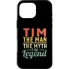 Retro Personalizzato Nome Tim Regalo Custodia per iPhone 16 Pro Max Tim The Man The Myth The Legend Nome Tim