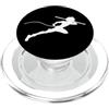 Miraculous Ladybug Silhouette Cat Noir Running (White) PopSockets PopGrip per MagSafe