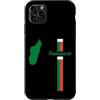 MASH MOSH Custodia per iPhone 11 Pro Max Madagascar Mappa Silhouette Bandiera Strisce Orgoglio Malgascio