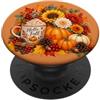 Cozy Fall Aestetics Designs Autunno Caffè Ciao Autunno Raccolto Flore PopSockets PopGrip Adesivo