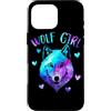 Just a Girl who Loves Wolves TS Gifts Co Custodia per iPhone 16 Pro Max Solo una ragazza che ama i lupi - Amante dei lupi galassia