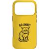 ErSa Solutions Custodia per iPhone 17 Pro Ironica e divertente. Gatto infastidito Go Away! nera