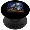 Funny Shih Tzu Halloween Apparel Scheletro che insegue Shih Tzu cane notte stellata divertente Halloween PopSockets PopGrip Adesivo