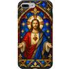 More Sacred Religious Artwork Accessorie Custodia per iPhone 7 Plus/8 Plus Gesù Sacro Cuore Macchiato Finestra Chiesa Bibbia Cristiana