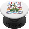 Wanderlust Cafe Seine Croissant Voyage F Parigi Francia Souvenir Torre Eiffel Viaggi Europa Vacanze PopSockets PopGrip Adesivo