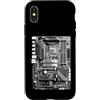 Grandio Design Geeky Computer & IT Novel Custodia per iPhone X/XS Computer Builder Scheda Madre Circuito Divertente PC Nerd
