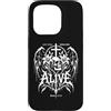 NPS Gothic Scripture Studies Custodia per iPhone 15 Pro Cristiano Gotico VIVO Romani 6:11 Estetica Cranio Croce