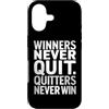 Resilient Motivation Gear Custodia per iPhone 17 Winners Never Quit Quitters Never Win Inspirational Citazione