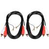 OmniaLaser Cavo RCA Audio Stereo con Filo di Massa 1,2 m - 2x RCA Maschio a 2x RCA Maschio con Messa a Terra - Cavo Phono per Giradischi e Amplificatori Hi-Fi (2 pezzi)