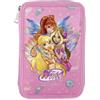 Winx - Astuccio triplo Bambina,Pennarelli Pastelli Accessori scuola Inclusi
