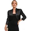 YesFashion Bolero da donna corto, elegante, festivo, in raso, cardigan, giacca corta per abito
