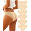 ALL OF SHE Confezione da 6 Slip da Donna Senza Cuciture con Bordi ondulati Intimo Femminile Senza Cuciture con Bordi ondulati Multipack S-XL