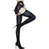 HTRUIYATY Calze da Donna per Reggicalze in Pizzo Collant con Bretelle Sexy Lucide e Setose 8 DEN