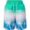 MEILONGER Costume da Bagno Pantaloncini da Bagno Estivi per Ragazzini Bambini Foderate in Rete Asciugatura Rapida 6-20 Anni(Verde Bianco Blu(Cocco), 14-16)