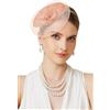 BABEYOND Cappello fascinator da donna, elegante copricapo con fiori in rete e fermaglio per capelli, per matrimoni, gare, cocktail party