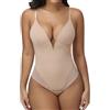Joyshaper Body modellante da donna, con perizoma modellante, con ferretto, senza maniche, scollo a V