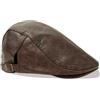 YOOCHUENG Coppola Uomo in Pelle PU, Cappello Vintage per Tutte Le Stagioni | Similpelle in Morbida al Tatto,Fodera Traspirante,Regolabile da 54 a 58 cm,Impermeabile,Cappellino per Uso Quotidiano,Auto