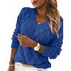Peuignao Maglione Lavorato Scollo a V Donna Oversize Trecce Pullover Sweater Maglieria Felpa Larghi Taglie Forti Maglioni ai Ferri Maglioncini Femminili Maglioncino