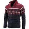 HEONSATI Felpa Lavorato da Uomo Cotone Cardigan a Maniche Lunghe di Maglia Elegante Frontale Aperto Cappotti con Zip Leggero Maglione Maglia Calda Giacche in Maglia Casual Cappotto Uomo di Lana Curvy