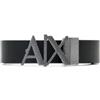Armani Exchange Cintura Reversibile Con Piastra A Cerniera Con Logo Cintura Uomo (Pacco da 1)