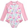 WYTbaby Costume da bagno da bambina, a maniche lunghe, a sirena, costume intero estivo da 3 a 8 anni