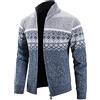 HEONSATI Felpa Lavorato da Uomo Cotone Cardigan a Maniche Lunghe di Maglia Elegante Frontale Aperto Cappotti con Zip Leggero Maglione Maglia Calda Giacche in Maglia Casual Cappotto Uomo di Lana Curvy
