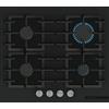 Bosch Serie 6 PPP6AAI40 Piano cottura da Incasso 60 cm 4 Fuochi gas Vetro temperato Nero Opaco Black Matt FlameSelect griglie in ghisa