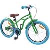 KTHLBRH Bicicletta per Bambini 20 Pollici in Acciaio Verde | Acciaio,gomma,telaio 25,4 forma a u,marcia singola,freno classico,sella telescopica,uso parco e quartiere