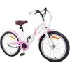 KTHLBRH Bicicletta per Bambini 20 Pollici Bianca in Acciaio | Telaio in acciaio, ruote 20 pollici, manubrio e sellino regolabili, freno classico, colore bianco, 137 x 54 x 79 cm