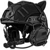 LXGXFNB Set Casco Tattico Cuffie Comunicazione Cover Orecchie Gatto | Vestibilità Regolabile Rotella Posteriore Imbottiture Morbide Pannelli A Strappo for Airsoft Paintball Outdoor