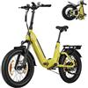 ttgo F7 - Bicicletta elettrica pieghevole con cestino, 20 x 3 pollici, per uomo e donna, con motore da 250 W, coppia 70 Nm, batteria da 48 V 15 Ah, portata fino a 120 km, cambio a 7 marce con display