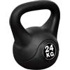 ZXQVLMRS Kettlebell da 24 kg con rivestimento in plastica, peso delicato sul pavimento per un allenamento efficace della forza