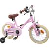 KTHLBRH Bicicletta per Bambini 14 Pollici in Acciaio Rosa Chiaro | Acciaio robusto, sella anatomica, freno sicuro, ruote in gomma, 1 velocità, uso quotidiano