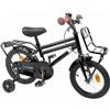 KTHLBRH Bicicletta per Bambini 16 Pollici 4-6 Anni Nero | Forcella in acciaio, velocità singola, frenata classica, sella anatomica, corsa fluida, uso quotidiano