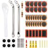 AONAT Kit di riparazione per forature, kit di riparazione per pneumatici di bici con toppe, soluzione in gomma, leve per pneumatici e raspa in metallo, custodia portatile per bici, moto e tubi