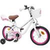 KTHLBRH Bicicletta per Bambini 14 Pollici Acciaio Bianco per 3-5 Anni | Freni Caliper, sella in schiuma PU, parafango incluso, altezza utente 95-110 cm, peso 10 kg, velocità singola