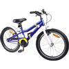 KTHLBRH Bicicletta per Bambini 24 Pollici Blu e Bianco Acciaio 1 Velocità | Telaio acciaio, cerchioni acciaio, ruote gomma, freno classico, parafango, reggisella telescopico, 1 velocità
