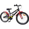 KTHLBRH Bicicletta per Bambini 22 Pollici in Acciaio Rosso e Nero | Telaio in acciaio, parafango, reggisella telescopico, impugnature in gomma, singola velocità, freno classico